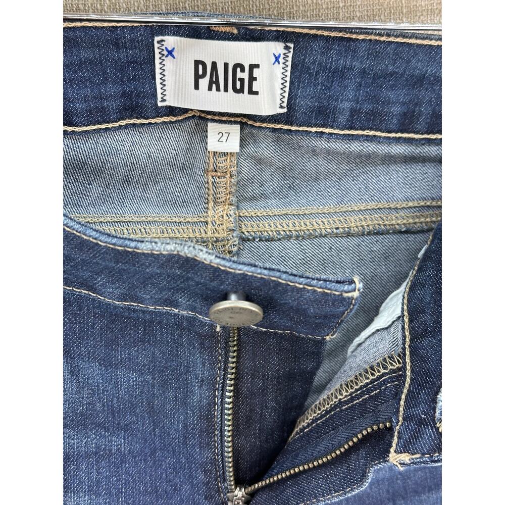 PAIGE Kylie Crop Roll Up Jeans Women's 27 Andrea Wash Mid Rise Skinny Crop Denim - Picture 8 of 16